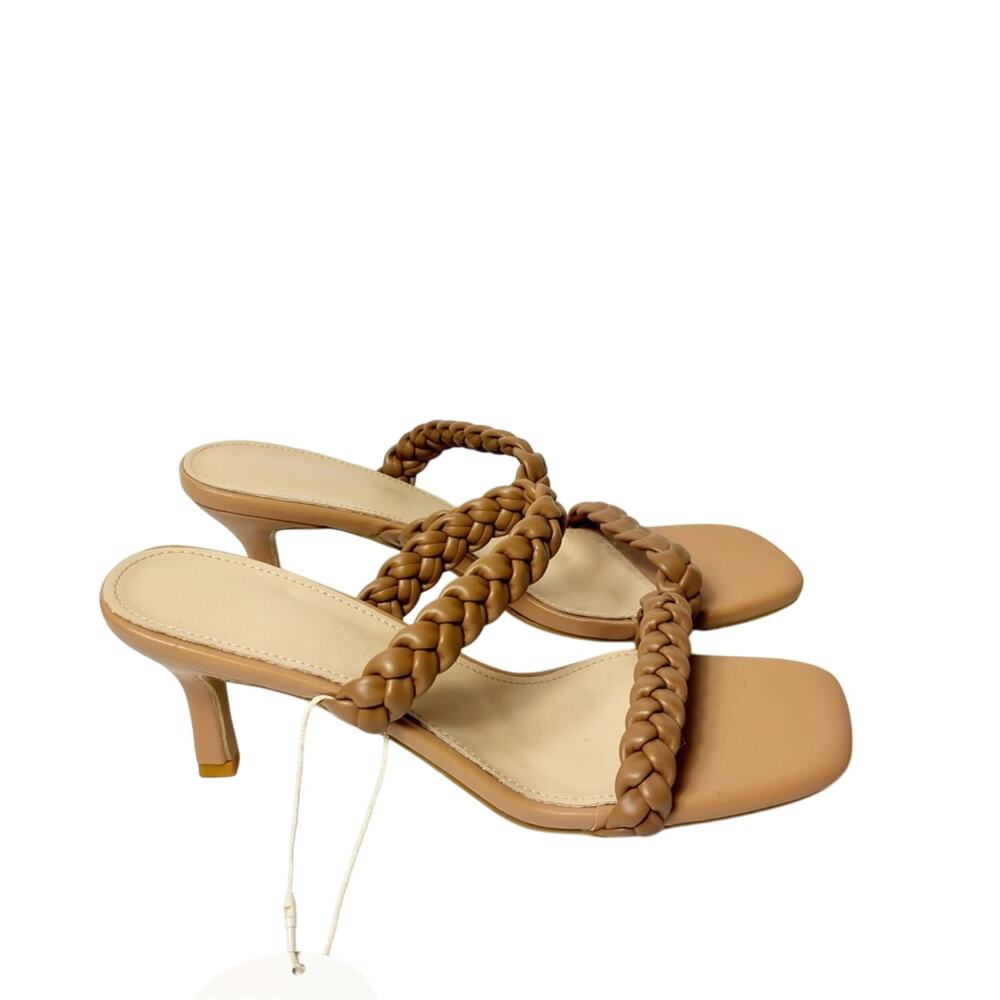 NNG COMFORT FASHION BRAIDED BEIGE BROWN WOMEN HEELS SIZE 42 BRAND NEW WITH TAGS